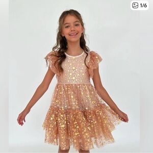 Lola & The Boys Goldie Star Tulle Dress